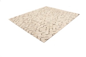 Silver Cowhide 8X10 Modern Leather Rug