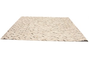 Silver Cowhide 8X10 Modern Leather Rug