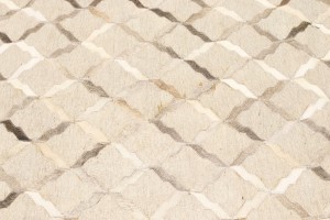 Silver Cowhide 8X10 Modern Leather Rug