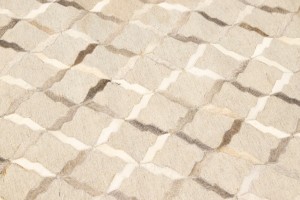 Silver Cowhide 8X10 Modern Leather Rug