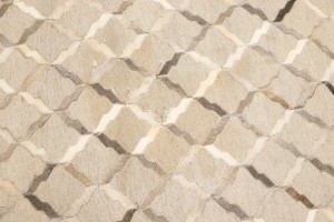 Silver Cowhide 8X10 Modern Leather Rug