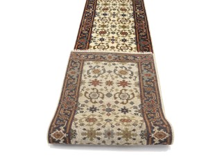 Cream Floral 3X16 Chobi Oriental Runner Rug