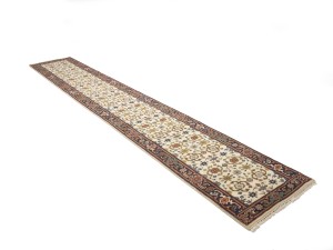 Cream Floral 3X16 Chobi Oriental Runner Rug
