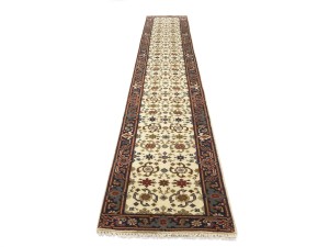 Cream Floral 3X16 Chobi Oriental Runner Rug