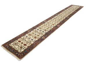 Cream Floral 3X16 Chobi Oriental Runner Rug