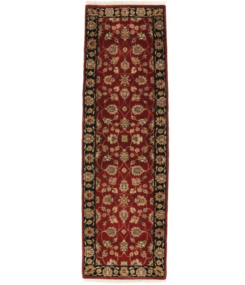 Red Floral 3X8 Indo-Kashan Oriental Runner Rug