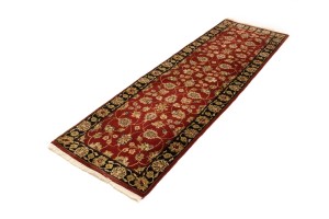 Red Floral 3X8 Indo-Kashan Oriental Runner Rug