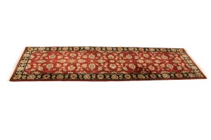 Red Floral 3X8 Indo-Kashan Oriental Runner Rug