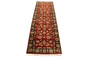 Red Floral 3X8 Indo-Kashan Oriental Runner Rug