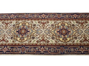 Cream Floral 3X16 Heriz Serapi Oriental Runner Rug