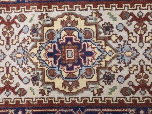Cream Floral 3X16 Heriz Serapi Oriental Runner Rug
