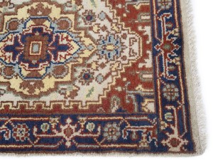 Cream Floral 3X16 Heriz Serapi Oriental Runner Rug