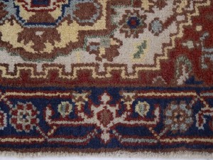 Cream Floral 3X16 Heriz Serapi Oriental Runner Rug