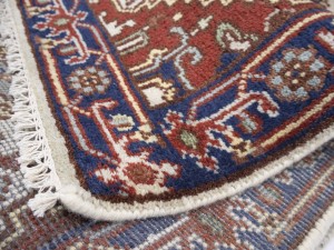 Cream Floral 3X16 Heriz Serapi Oriental Runner Rug