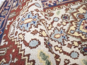 Cream Floral 3X16 Heriz Serapi Oriental Runner Rug