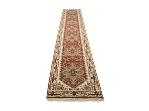 Red Floral 3X16 Heriz Serapi Oriental Runner Rug
