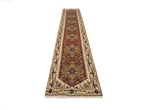 Red Floral 3X16 Heriz Serapi Oriental Runner Rug