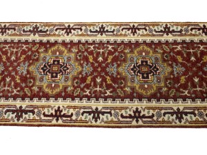 Red Floral 3X16 Heriz Serapi Oriental Runner Rug