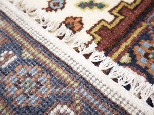Cream Floral 2'6X15'5 Heriz Serapi Oriental Runner Rug