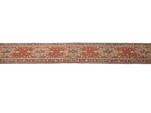 Red Floral 2'6X16'8 Heriz Serapi Oriental Runner Rug