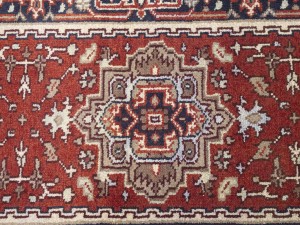 Red Floral 2'6X16'8 Heriz Serapi Oriental Runner Rug