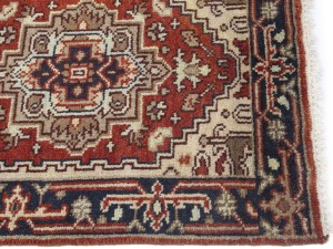 Red Floral 2'6X16'8 Heriz Serapi Oriental Runner Rug
