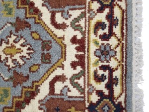 Light Gray Floral 3X16 Heriz Serapi Oriental Runner Rug