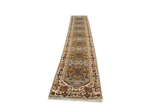 Light Gray Floral 3X16 Heriz Serapi Oriental Runner Rug