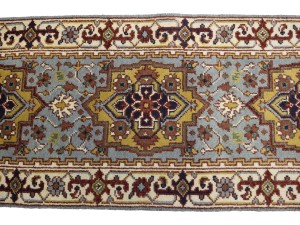 Light Gray Floral 3X16 Heriz Serapi Oriental Runner Rug