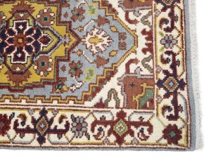 Light Gray Floral 3X16 Heriz Serapi Oriental Runner Rug