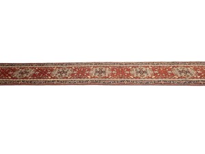 Red Floral 2'5X16 Heriz Serapi Oriental Runner Rug