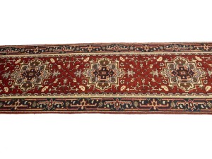 Red Floral 2'5X16 Heriz Serapi Oriental Runner Rug