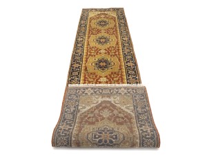 Rusty Red Floral 3X12 Heriz Serapi Oriental Runner Rug