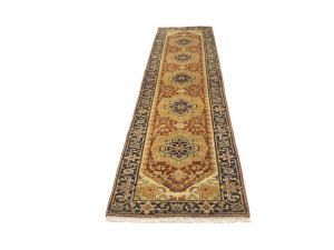 Rusty Red Floral 3X12 Heriz Serapi Oriental Runner Rug