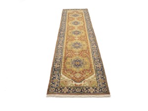 Rusty Red Floral 3X12 Heriz Serapi Oriental Runner Rug