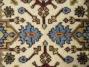 Cream Floral 3X19 Heriz Serapi Oriental Runner Rug