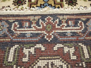 Cream Floral 3X19 Heriz Serapi Oriental Runner Rug