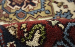 Cream Floral 3X19 Heriz Serapi Oriental Runner Rug