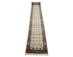 Cream Floral 2'6X23'4 Chobi Oriental Runner Rug