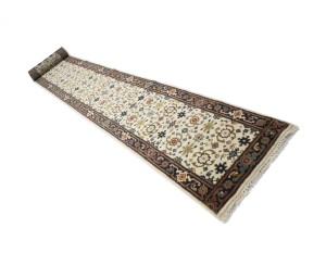 Cream Floral 2'6X23'4 Chobi Oriental Runner Rug