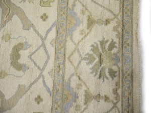 Cream Floral 9X18 Oushak Oriental Rug