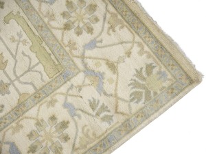 Cream Floral 9X18 Oushak Oriental Rug