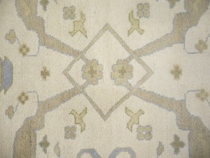Cream Floral 9X18 Oushak Oriental Rug
