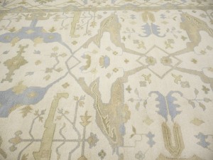 Cream Floral 9X18 Oushak Oriental Rug