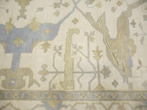 Cream Floral 9X18 Oushak Oriental Rug