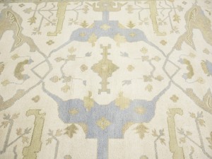 Cream Floral 9X18 Oushak Oriental Rug
