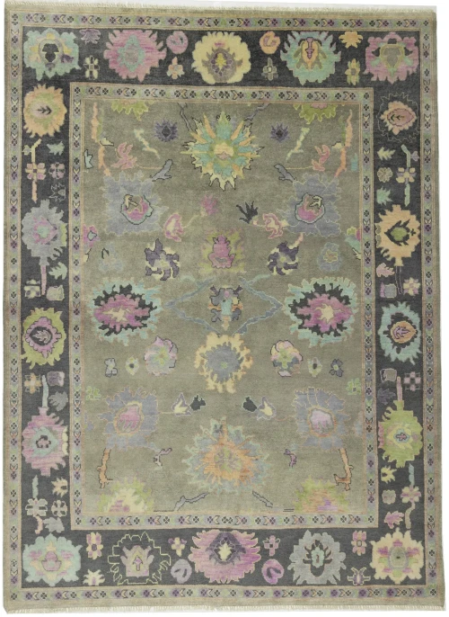 Floral Colorfast 9X12 Oushak Chobi Oriental Rug