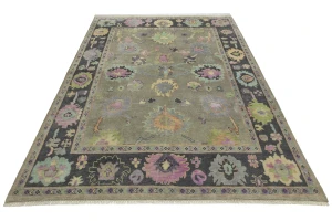 Floral Colorfast 9X12 Oushak Chobi Oriental Rug