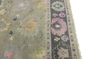 Floral Colorfast 9X12 Oushak Chobi Oriental Rug