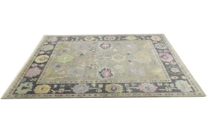 Floral Colorfast 9X12 Oushak Chobi Oriental Rug